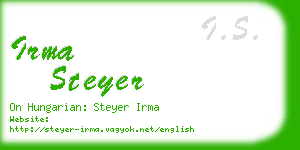 irma steyer business card